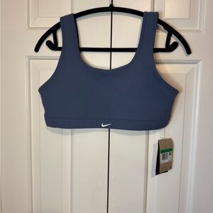 Nike Alate Dri-Fit Ribbed Slate Blue Sports Bra - sz XL
